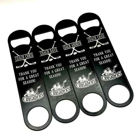 CUSTOM ENGRAVED 7" STEEL BOTTLE OPENER - COACH GIFT
