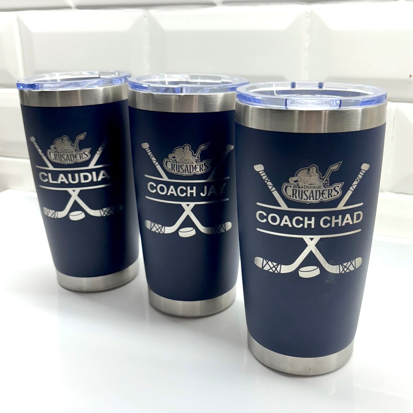 CUSTOM LASER ENGRAVED 20oz HOCKEY COACH CUPS