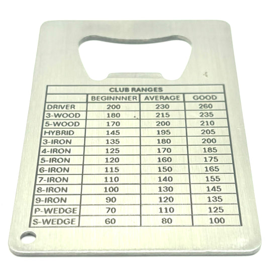 STAINLESS STEEL MONOGRAMED GOLF YARDAGE BOTTLE OPENER