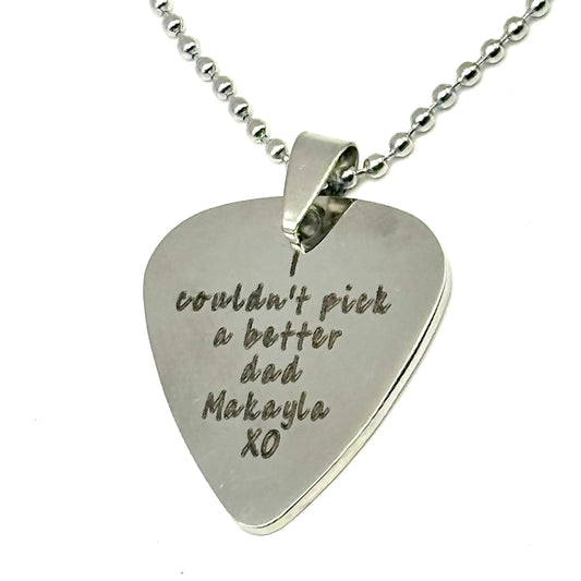 CUSTOM LASER ENGRAVED GUITAR PICK NEKLACE