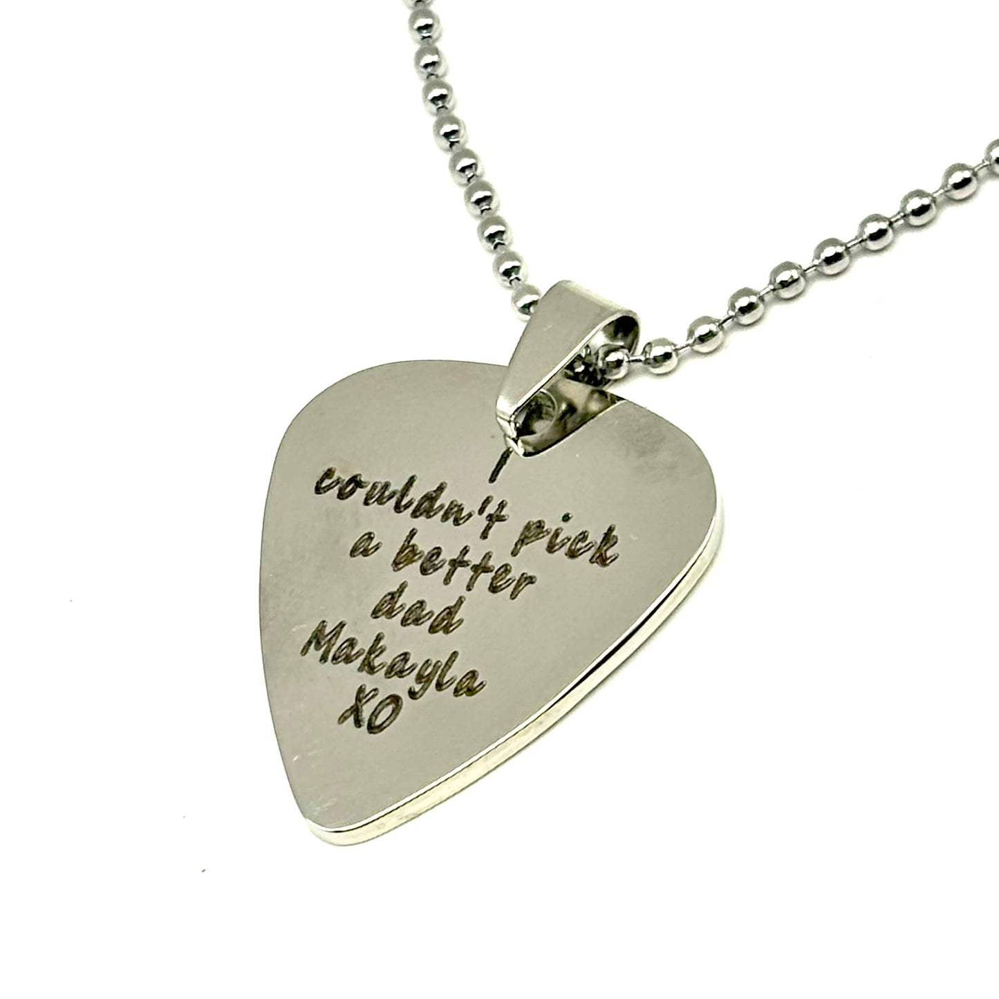 CUSTOM LASER ENGRAVED GUITAR PICK NEKLACE