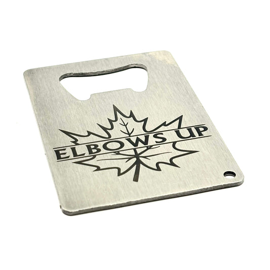 ELBOWS UP - MAPLE LEAF CREDIT CARD BOTTLE OPENER