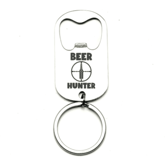 CUSTOM ENGRAVED "BEER HUNTER" BOTTLE OPENER KEYCHAIN