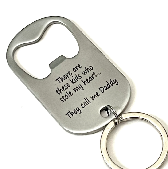Laser Engraved Custom Dad Bottle Opener Keychain