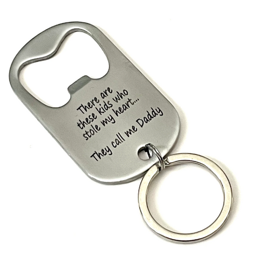 Laser Engraved Custom Dad Bottle Opener Keychain