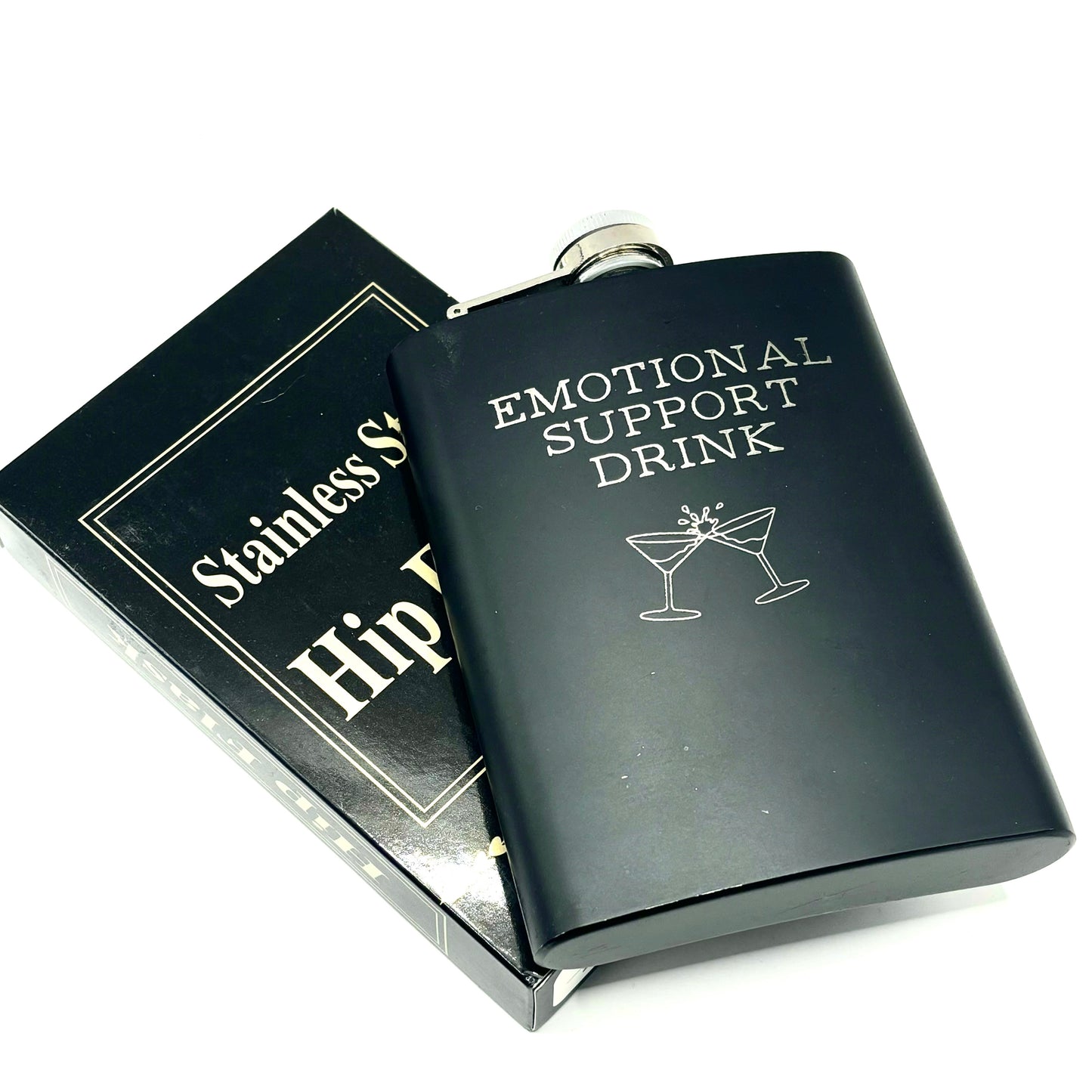 STAINLESS STEEL HIP FLASK - EMOTIONAL SUPPORT DRINK