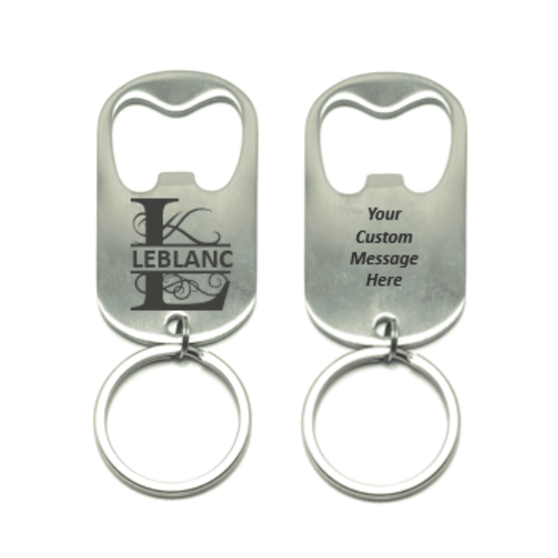 CUSTOM ENGRAVED MONOGRAM BOTTLE OPENER KEYCHAIN