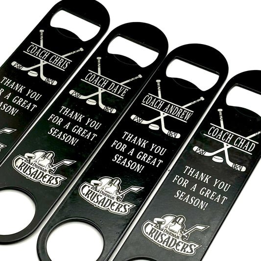 CUSTOM ENGRAVED 7" STEEL BOTTLE OPENER - COACH GIFT