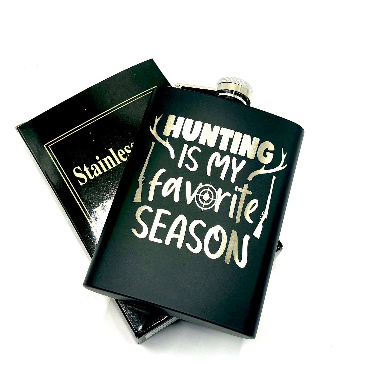 STAINLESS STEEL HIP FLASK - HUNTING SEASON