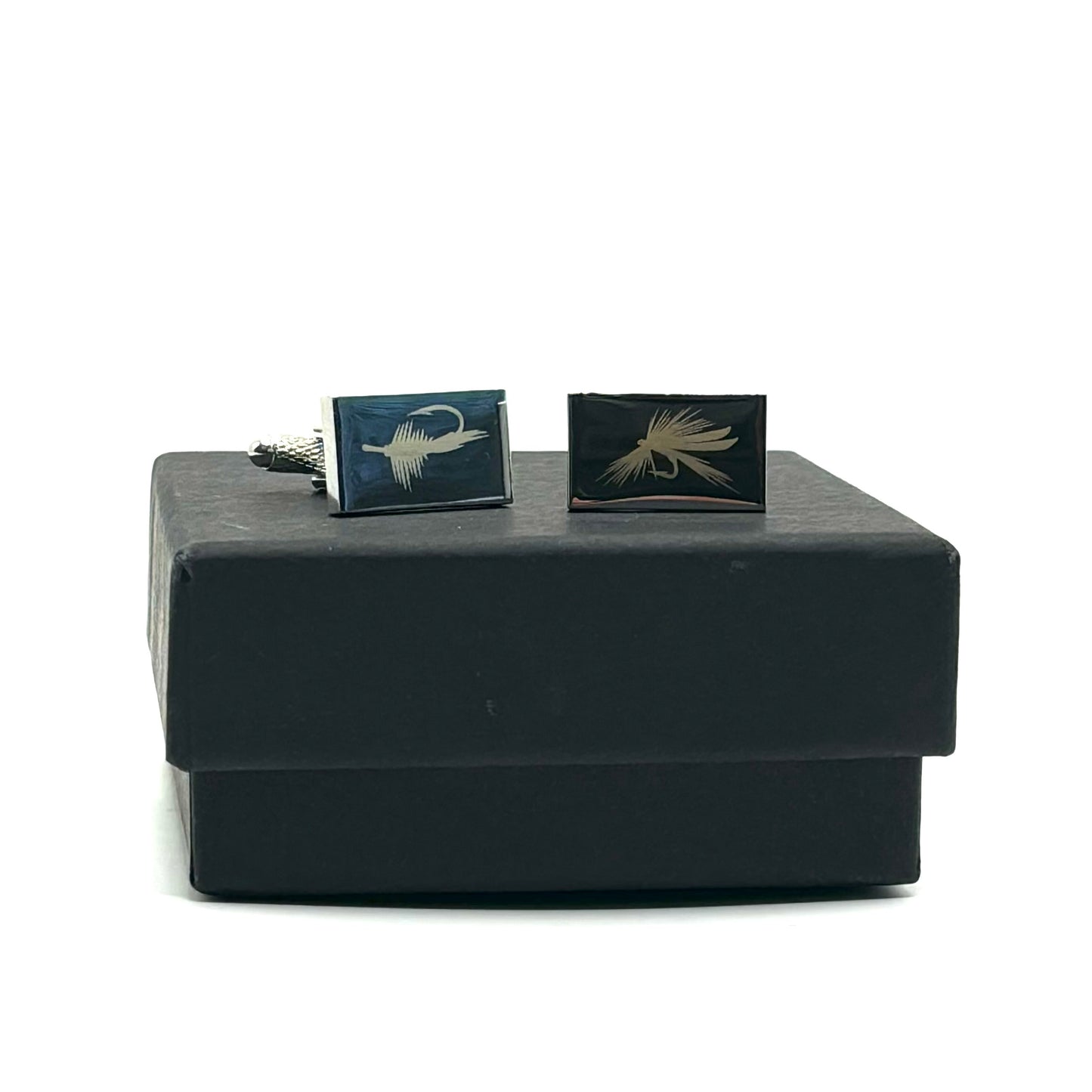 LASER ENGRAVED STAINLESS STEEL FLY FISHING CUFFLINKS