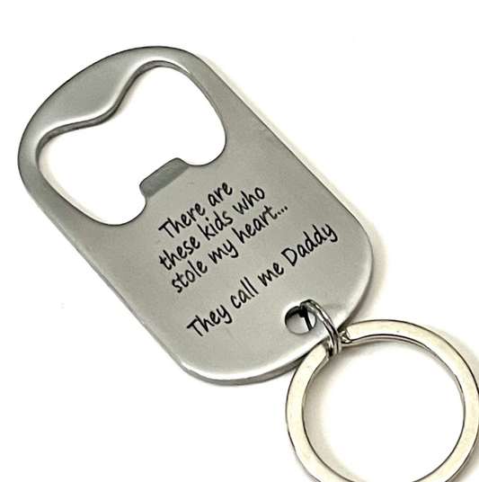 Laser Engraved Custom Dad Bottle Opener Keychain