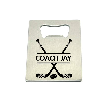 STAINLESS STEEL HOCKEY COACH BOTTLE OPENER