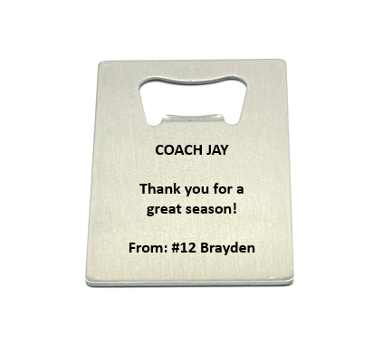 STAINLESS STEEL HOCKEY COACH BOTTLE OPENER