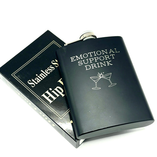 STAINLESS STEEL HIP FLASK - EMOTIONAL SUPPORT DRINK